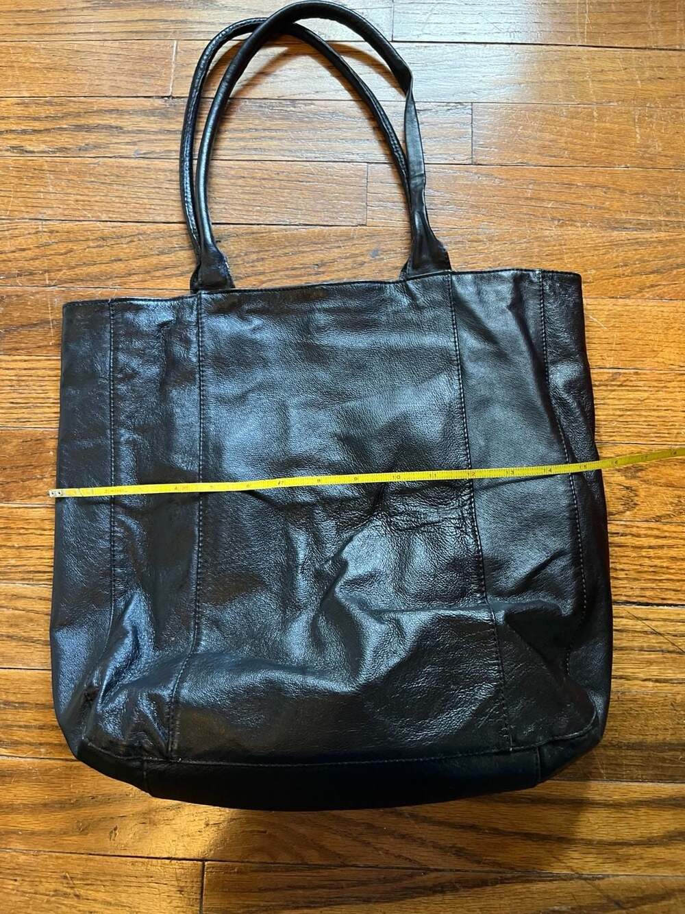 Genuine Leather Tote Bag Multi Pocket Magnetic Closure Classic Shoulder Bag